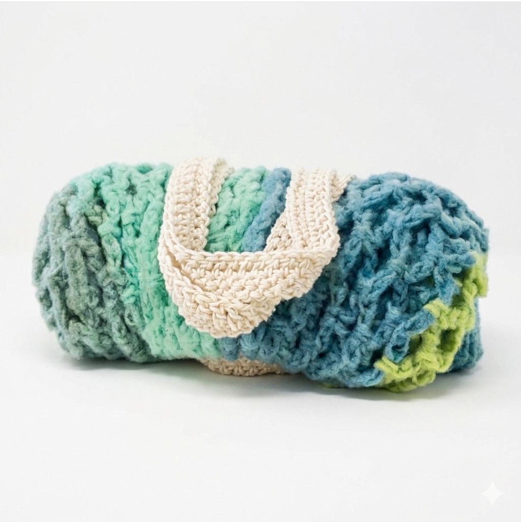 Handmade Handmade Green Farmers Market Bag Crochet French Net Sack Size ONE SIZE - 8 Thumbnail