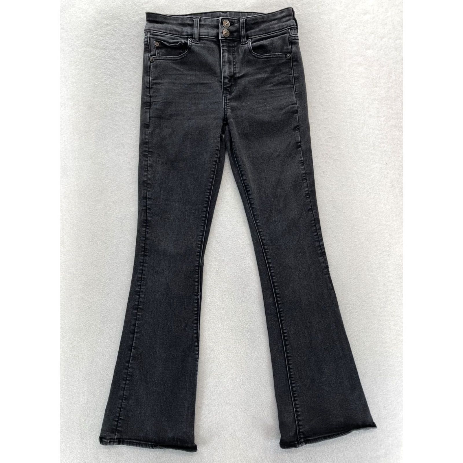 American Eagle Outfitters American Eagle Jeans Women's 4 Artist Flare Black Stretch Denim Y2K Festival Jeans Menus? Size 28" / US 6 / IT 42 - 2 Thumbnail