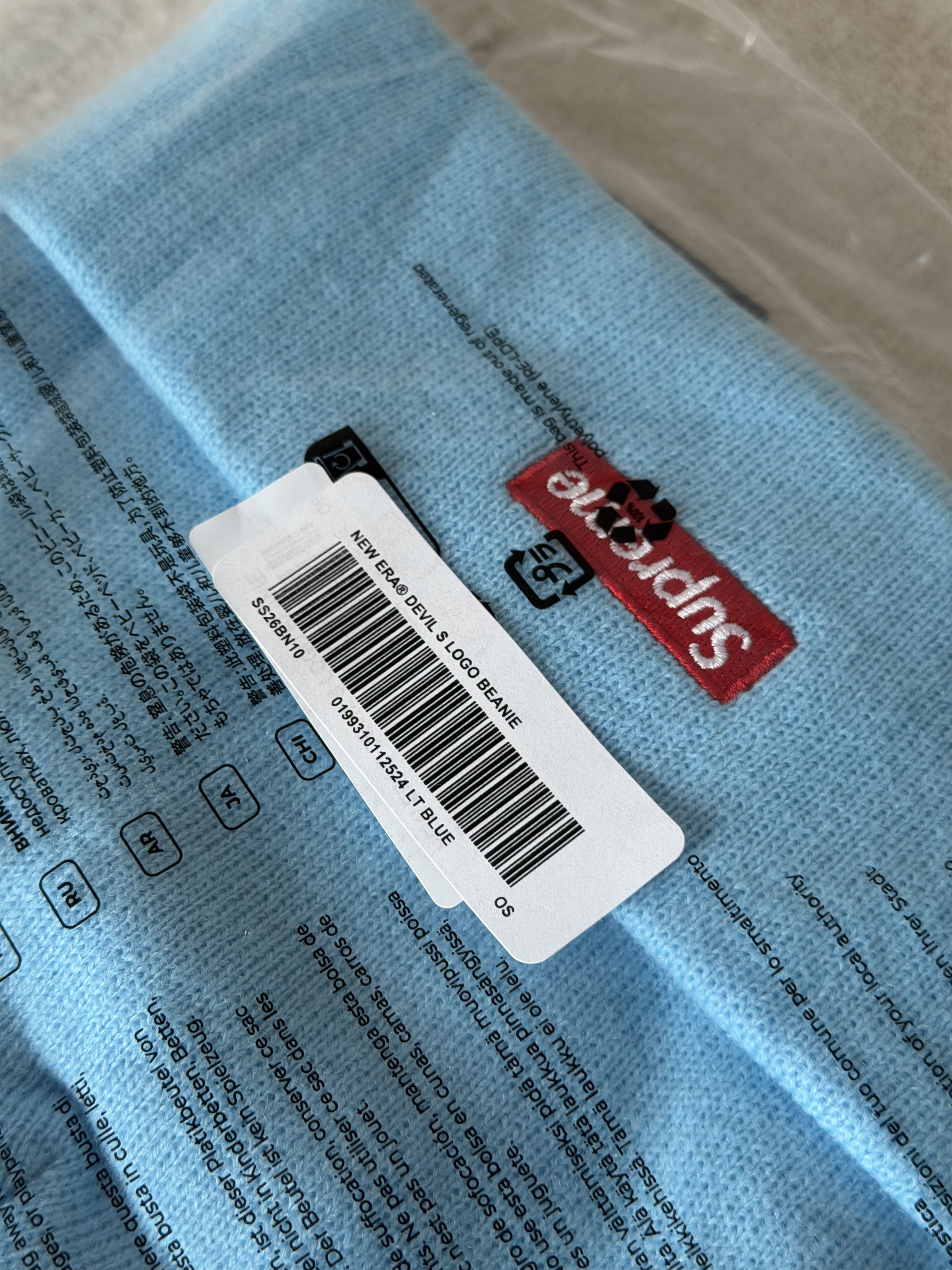 New Era × Supreme Supreme New Era Devil S Logo Beanie in Light Blue Size ONE SIZE - 3 Thumbnail