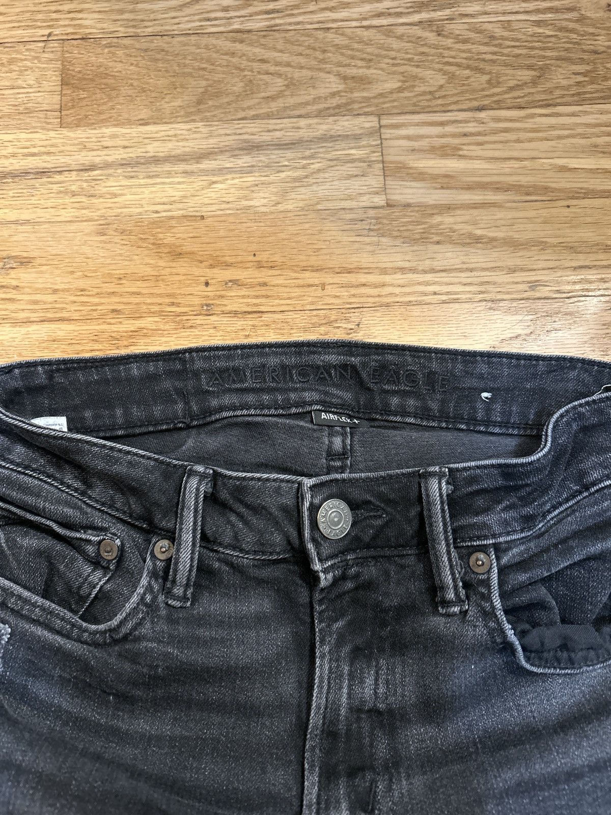 American Eagle Outfitters × Vintage American Eagle Airflex+ Black distressed jeans Size US 28 / EU 44 - 5 Thumbnail