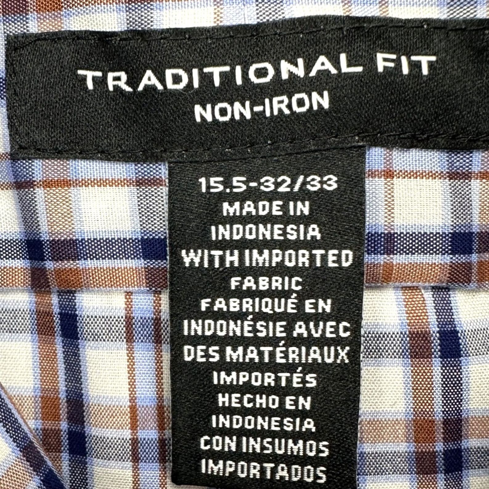 Vintage Kirkland Pima Cotton Shirt Dress Men 15.5 32-33 Blue Brown Plaid Button-Up Shirt Mens Regular Long Sleeve Traditional NEW Size 42R - 5 Thumbnail