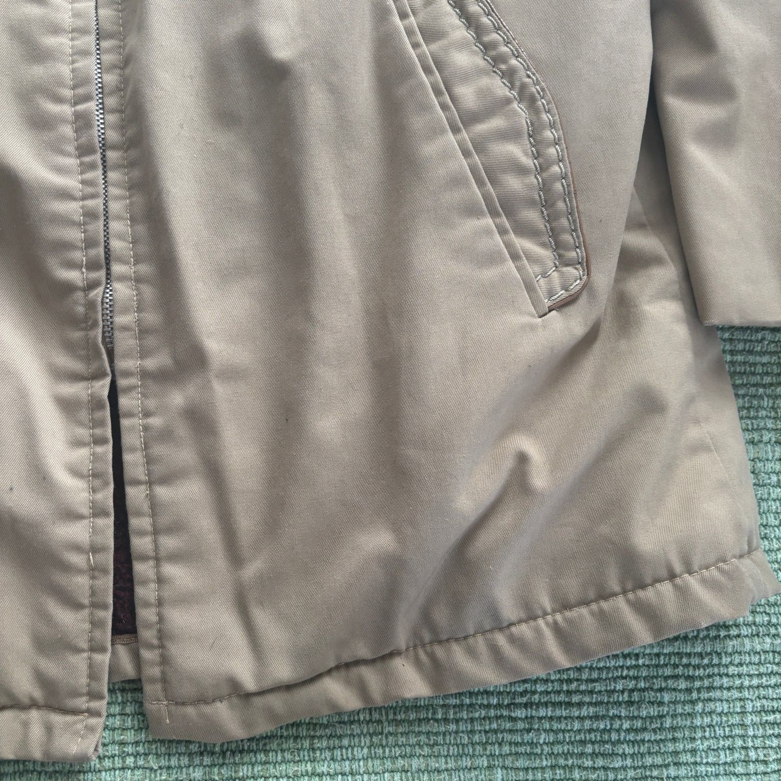 Vintage 1950s 60s Tan Faux Fur Lined Spring Jacket USA Size L/XL Size US L / EU 52-54 / 3 - 6 Thumbnail