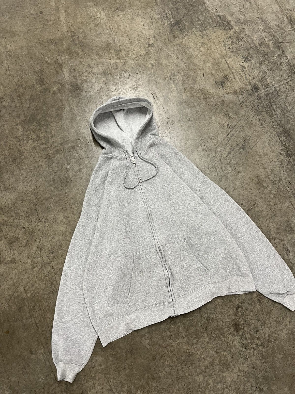 Russell Athletic × Vintage Gray blank zip up boxy fit hoodie skater streetwear hype Size US XL / EU 56 / 4 - 5 Thumbnail