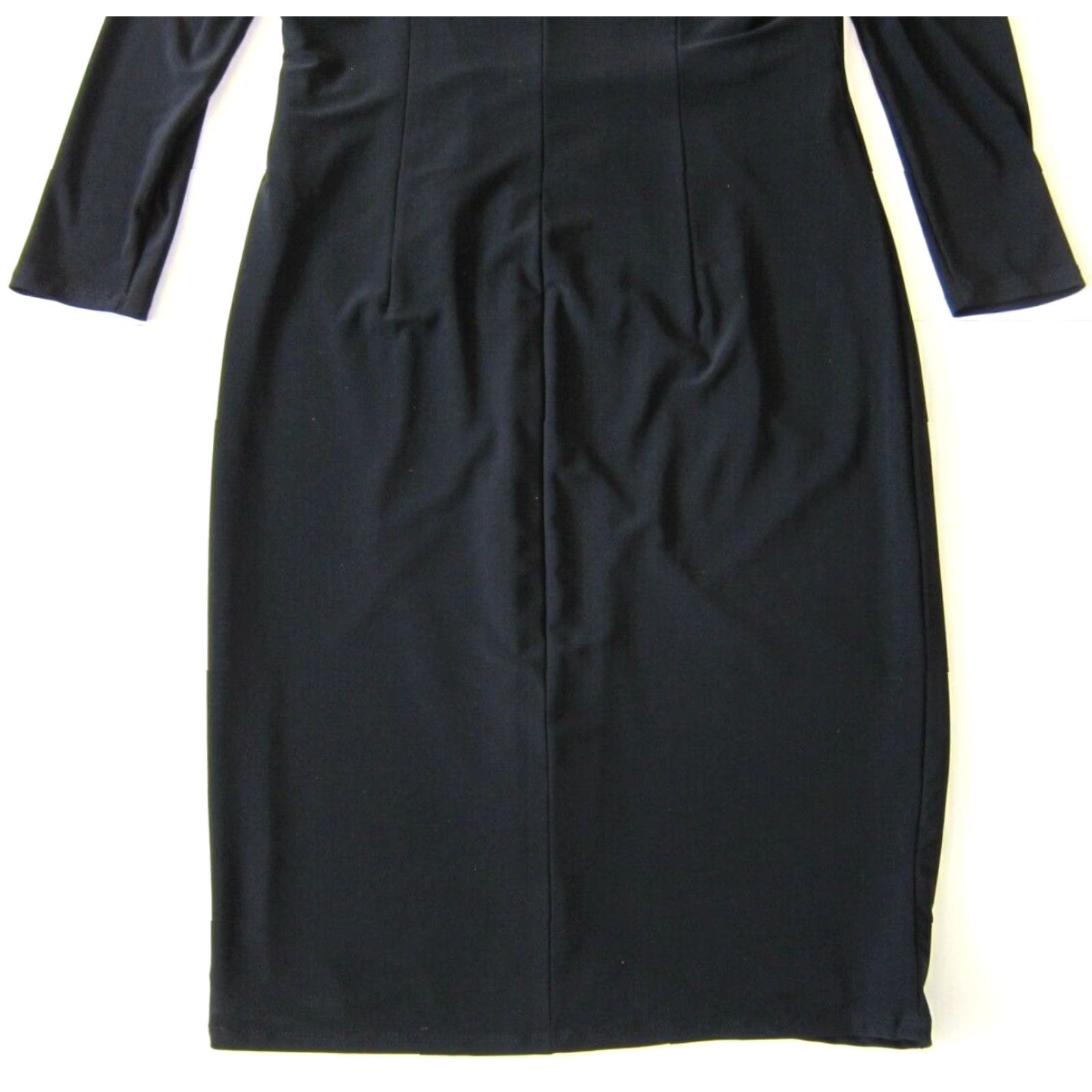 Anne Klein VINTAGE Anne Klein Black Stretch Gold Studded High Neck Ruched A-Line Dress 6 Size M / US 6-8 / IT 42-44 - 6 Thumbnail