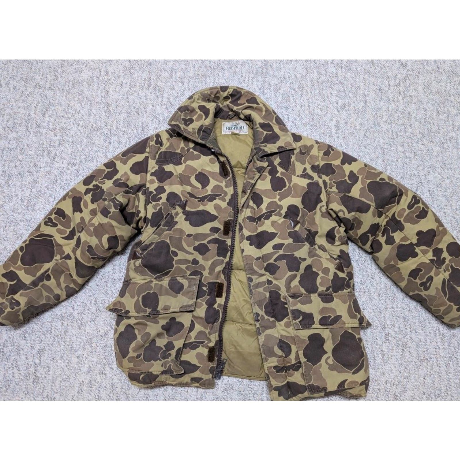 Vintage VINTAGE goose down CAMOUFLAGE PARKA jacket M MEN Brown Down insulation Cotton blend Zip 42-44 Frogskin Goose Down Parka Size US M / EU 48-50 / 2 - 3 Thumbnail