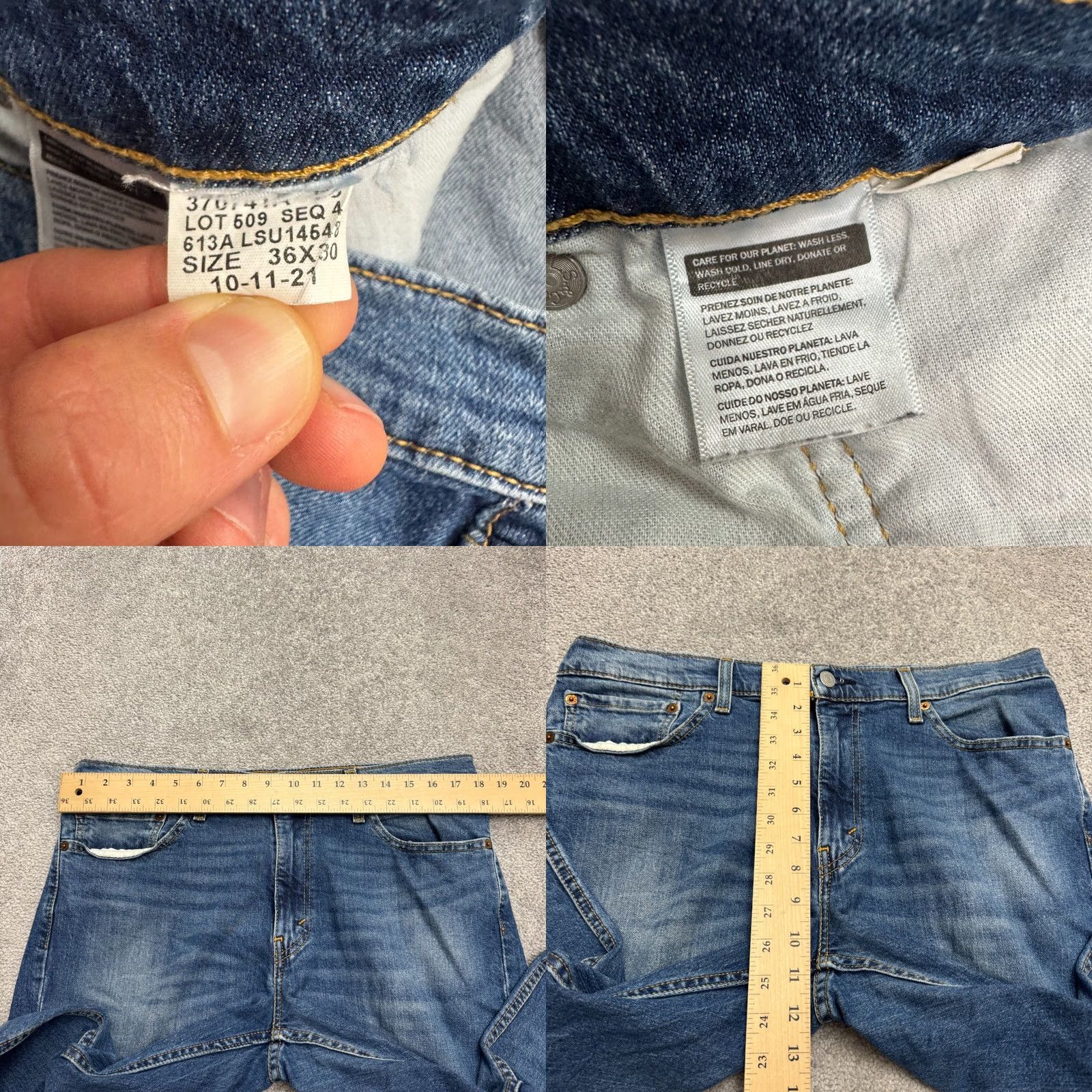 Levi's Levi's Jeans Slim Straight Leg Denim Mens 36x30 Blue Medium Wash Casual Jeans Size US 36 / EU 52 - 8 Thumbnail
