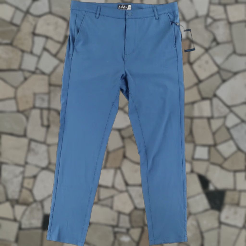 Vintage Mister Technical Polyester Chino Pants Periwinkle Men 36 Slim Size US 36 / EU 52 - 1 Thumbnail