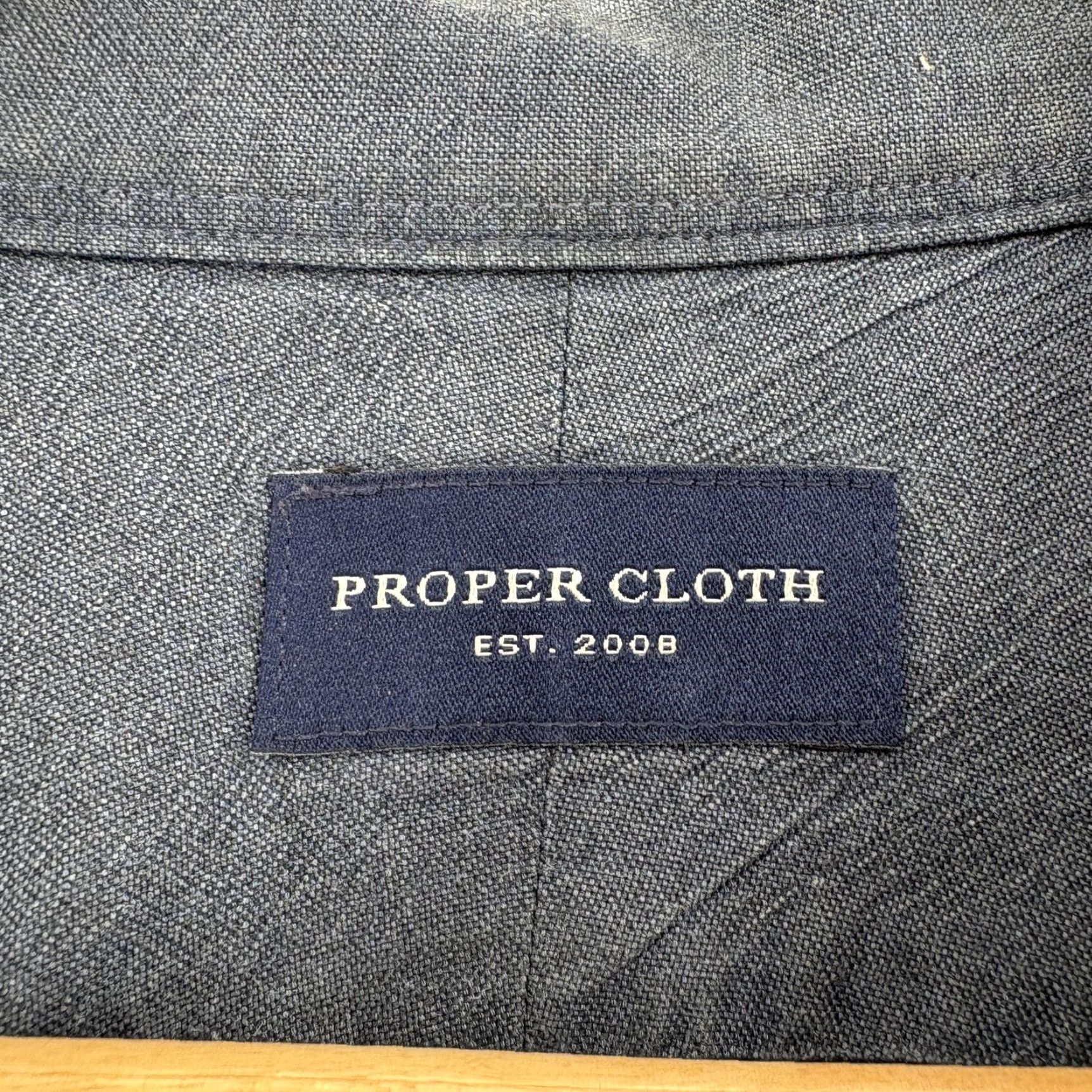 Proper Cloth Proper Cloth Shirt Mens 3XL Blue Solid Long Sleeve Twill Button Up Casual Size US XXL / EU 58 / 5 - 5 Thumbnail