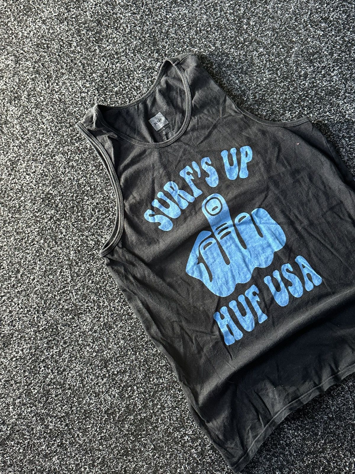 Huf × Vintage ❗️HUF vintage 90s surfwear FUCK UP tank tops t shirt Size US S / EU 44-46 / 1 - 2 Thumbnail