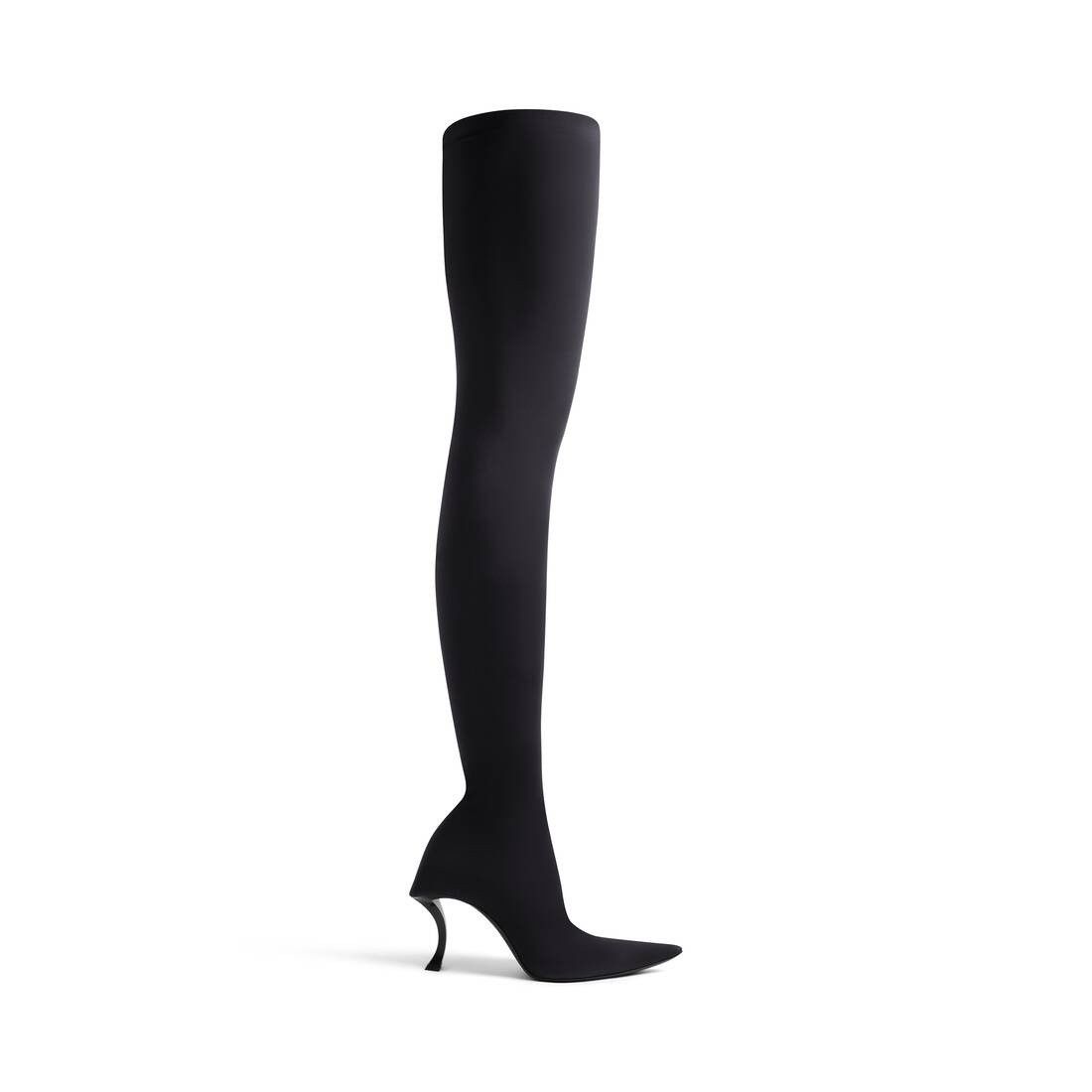 Balenciaga o1w1db10625 Hourglass 100mm Over-The-Knee Boots in Black Size US 6 / IT 36 - 1 Thumbnail