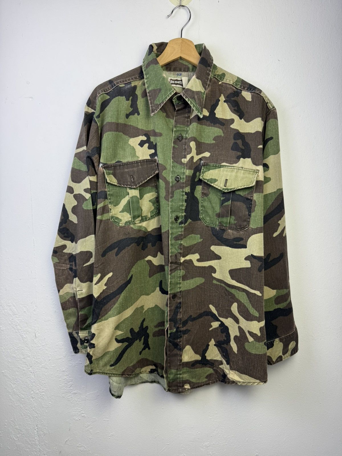 Vintage Vintage Big Smith camouflage Army Shirt Size US L / EU 52-54 / 3 - 1 Thumbnail