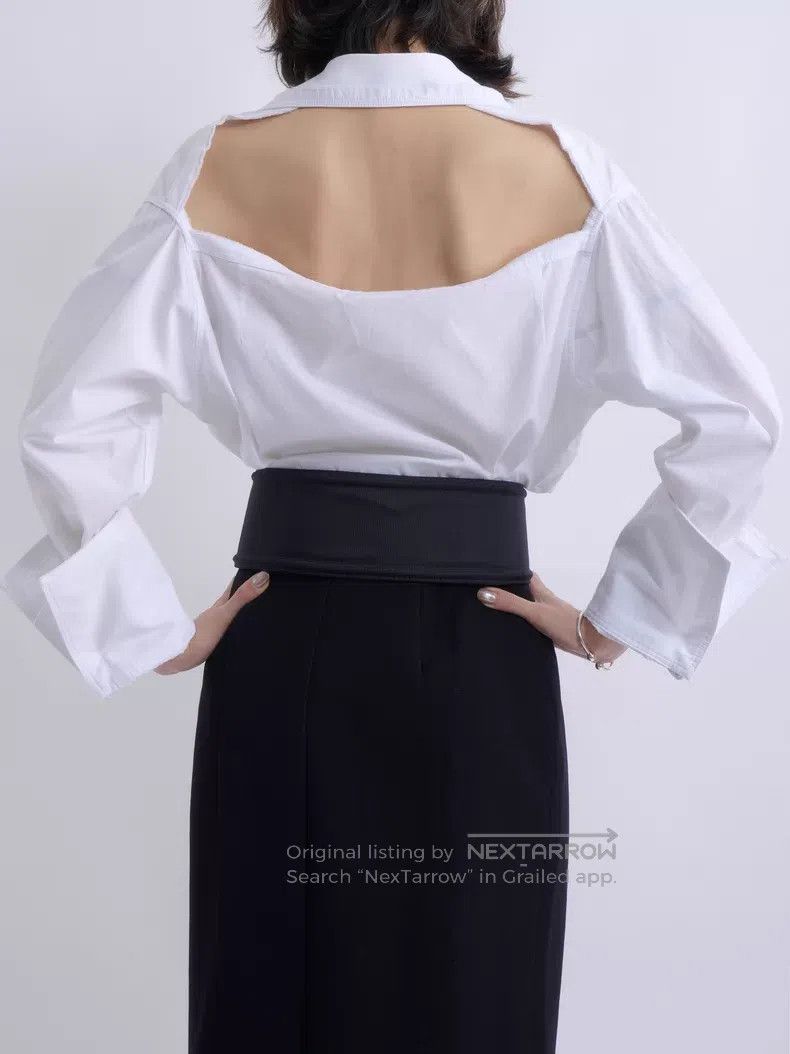 Helmut Lang Helmut Lang Backless Deconstructed White Shirt Size XS / US 0-2 / IT 36-38 - 7 Thumbnail