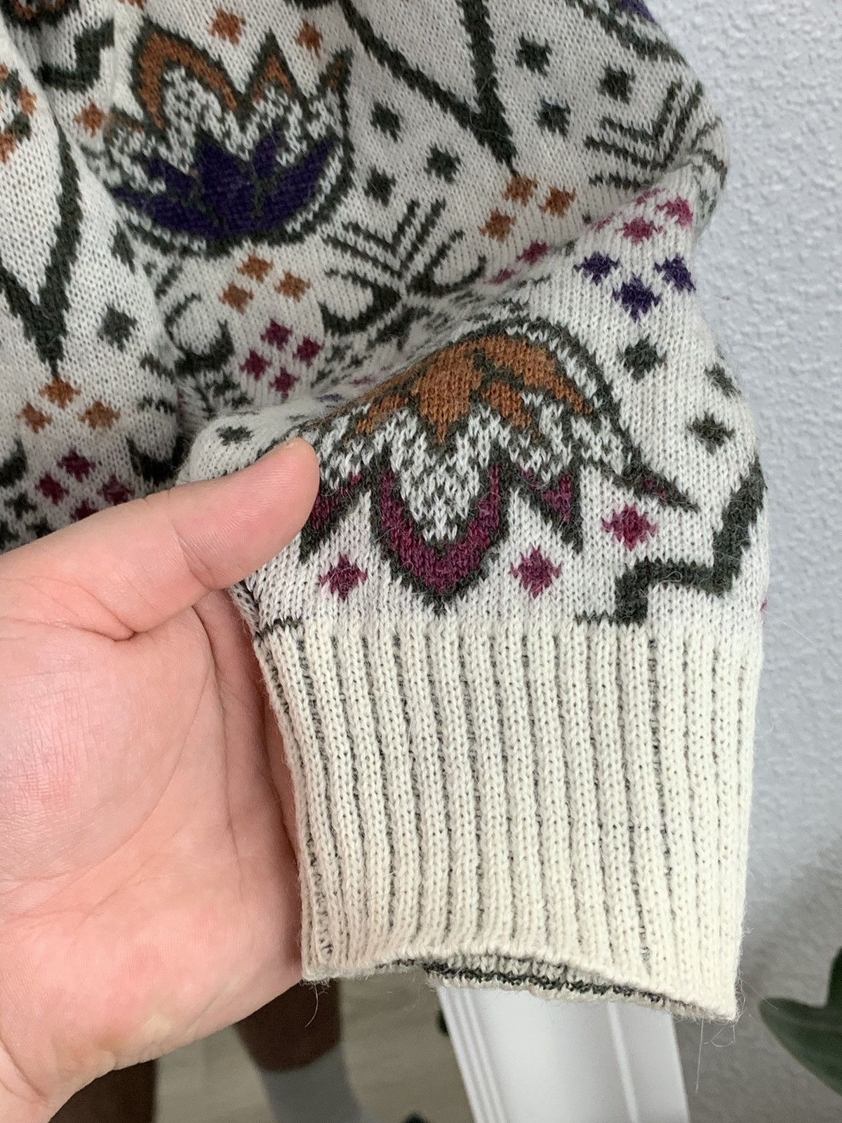 Bogner Bogner Native Pattern Turtleneck Mohair Wool Art Sweater Size XXL / US 16-18 / IT 52-54 - 12 Thumbnail