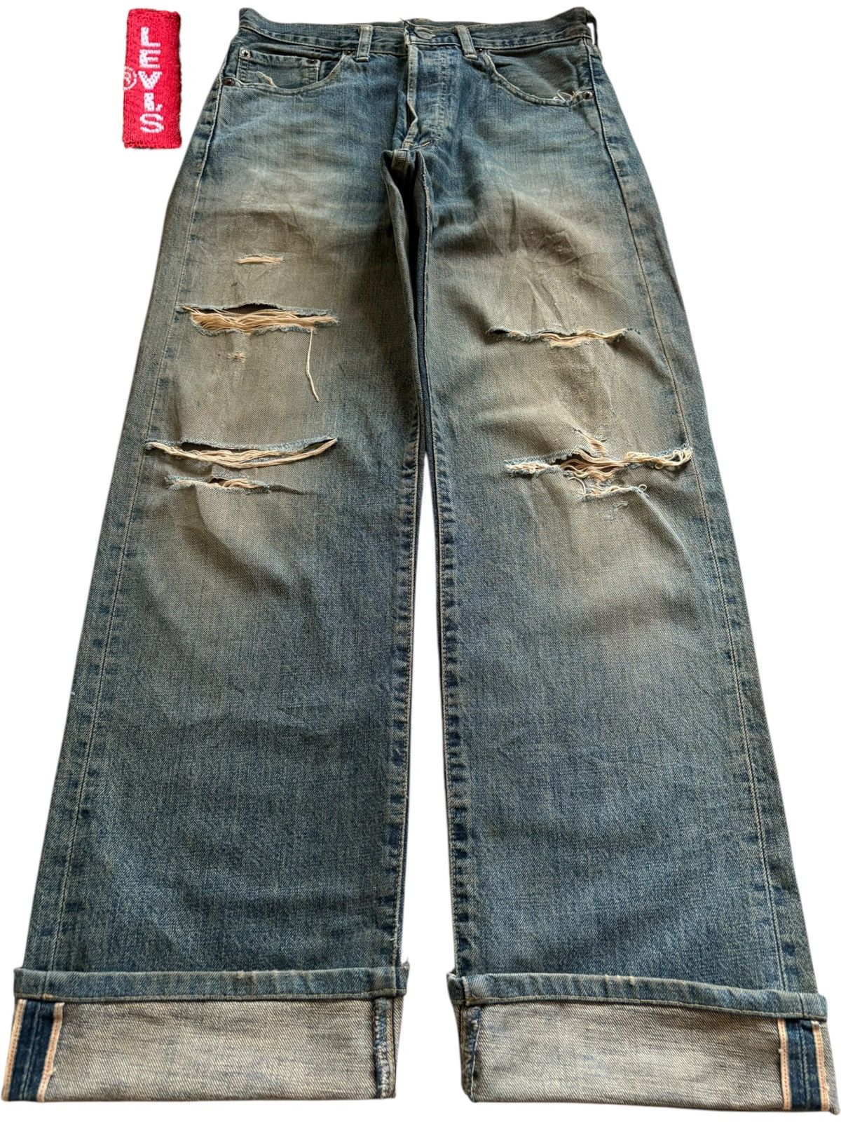Levi's Vintage 80s Levis 503B Big E Selvedge Rusty Wash Baggy Jean Size US 28 / EU 44 - 1 Thumbnail