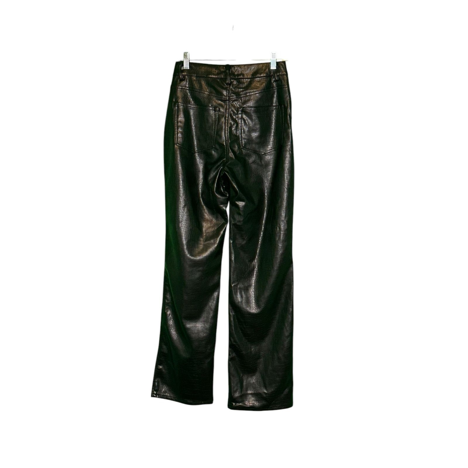 H&M H&M black faux crocodile leather straight leg pants size 4 Size 27" / US 4 / IT 40 - 13 Thumbnail