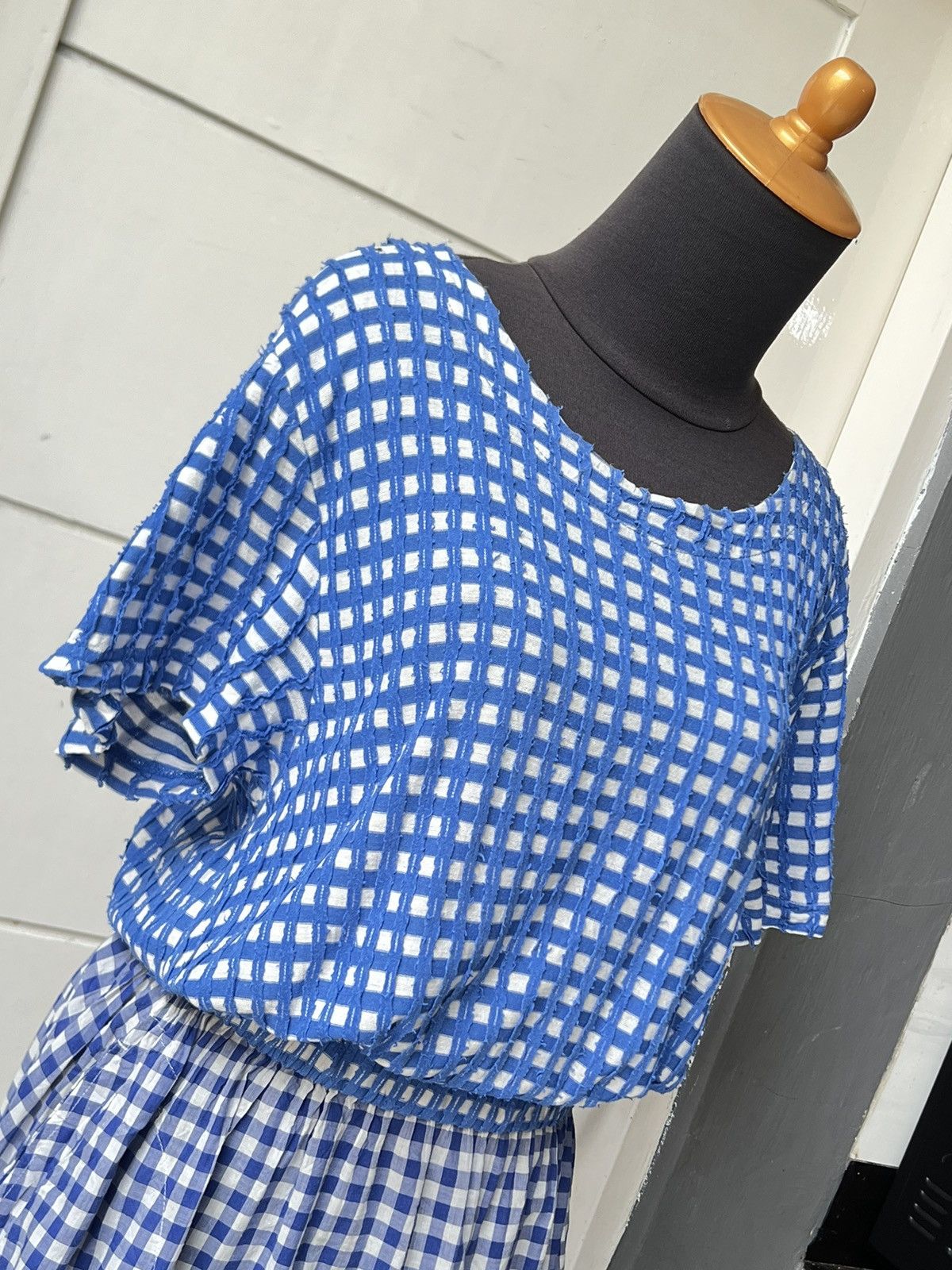 Zucca ZUCCA Blue Plaid Dress Size XS / US 0-2 / IT 36-38 - 4 Thumbnail