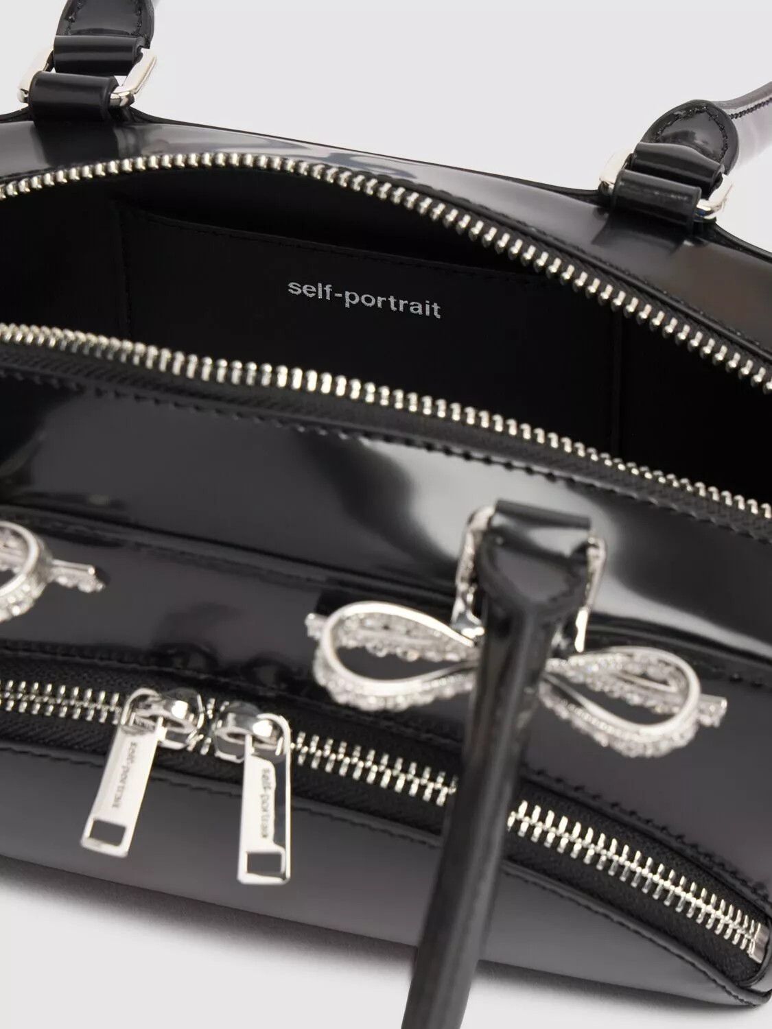 Self-Portrait SELF-PORTRAIT Black Leather Top Handle Bag New/Authentic Size ONE SIZE - 5 Thumbnail