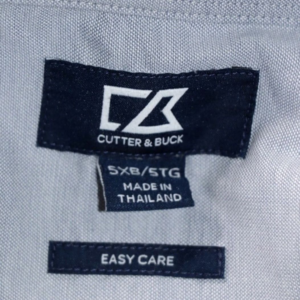 Cutter & Buck Cutter & Buck Shirt 5XB Oxford Blue Mens Easy Care Button Down Pre Loved Size US XXL / EU 58 / 5 - 6 Thumbnail