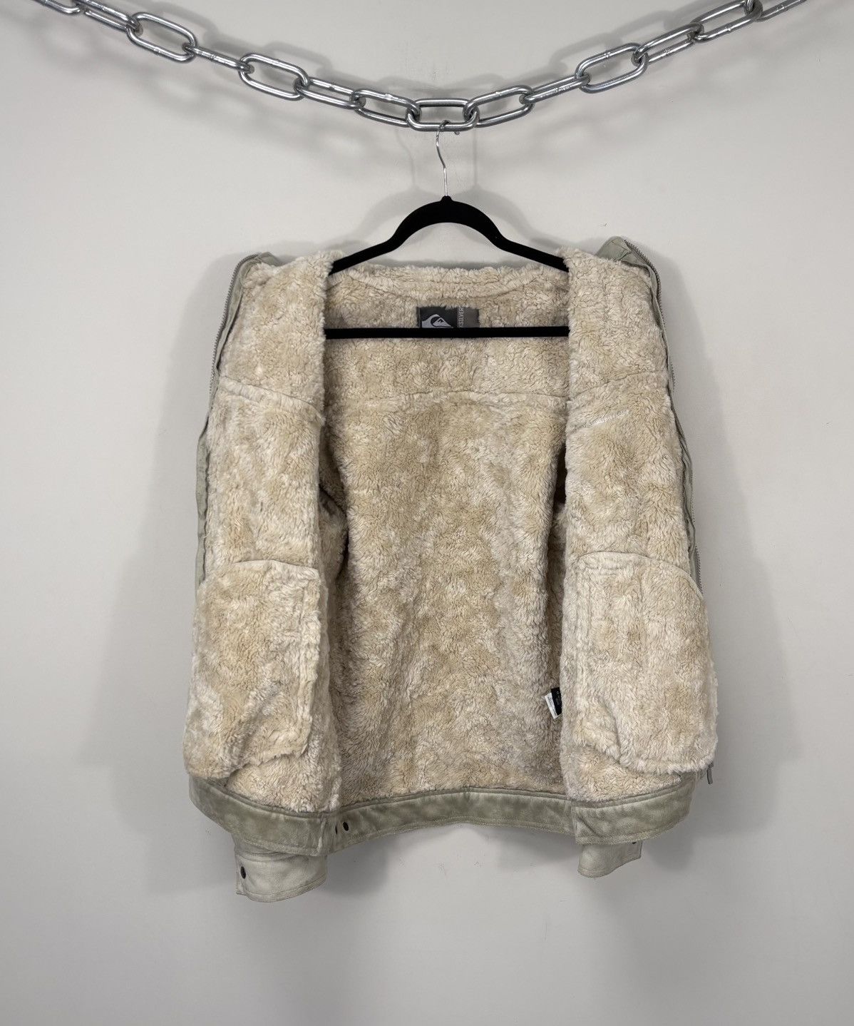 Quiksilver Vintage Quiksilver Men’s Pale Green Sheepskin Jacket Coat Size US L / EU 52-54 / 3 - 2 Thumbnail