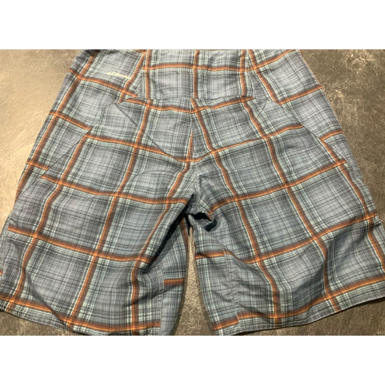 Vintage COLUMBIA Men's Board Shorts Swim Trunks Size 36 Plaid Blue Quick Dry Beach Surf Size US 36 / EU 52 - 2 Thumbnail