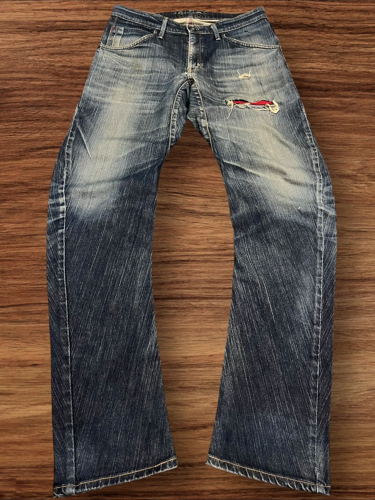Edwin Japanese Brand Edwin Blue Trip Distressed Curve Faded Jeans Size US 32 / EU 48 - 1 Thumbnail