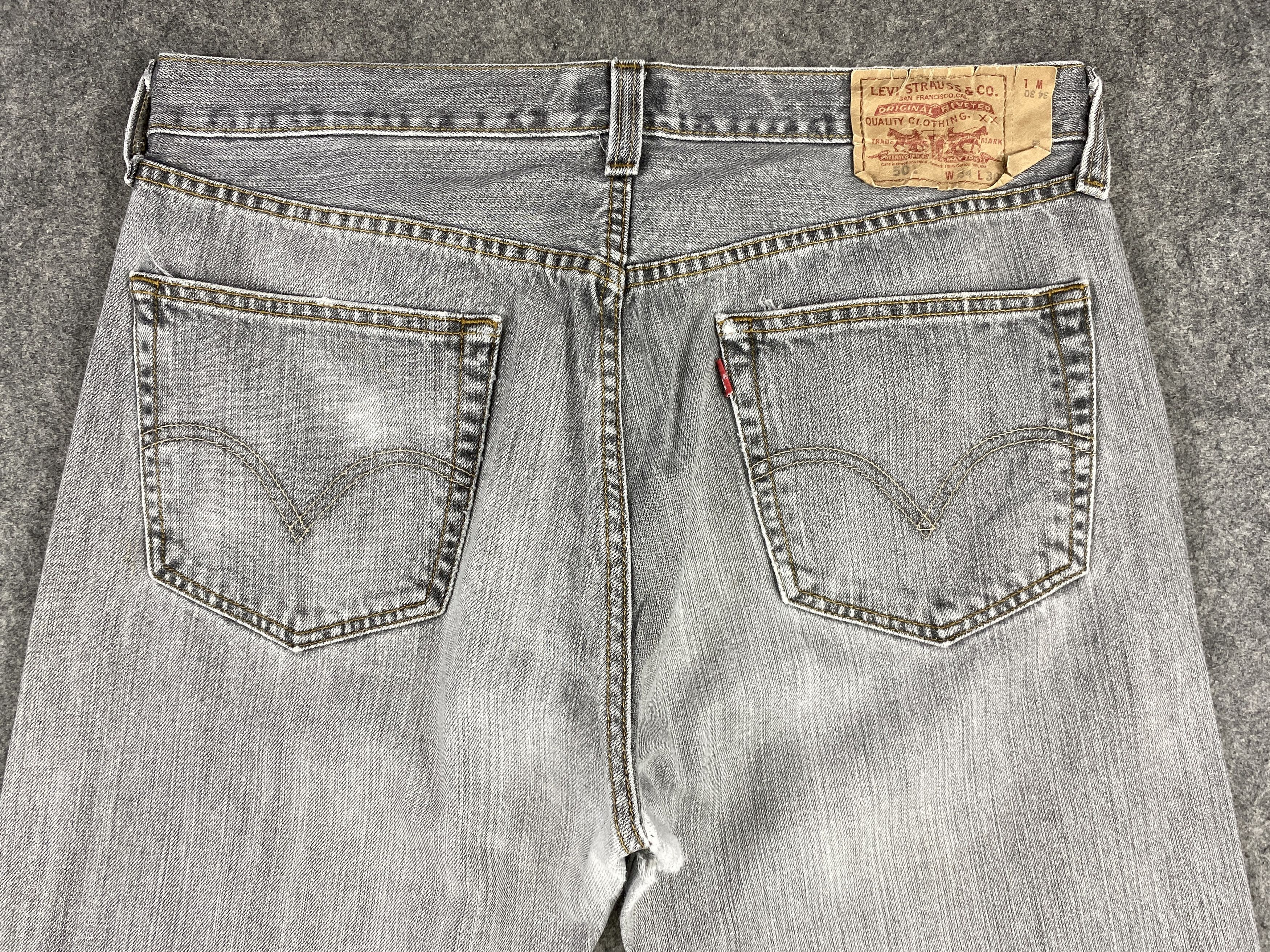 Japanese Brand Light Grey Vintage Levi's 501 Jeans 34x29.5 Denim -JN1659 Size US 34 / EU 50 - 4 Thumbnail