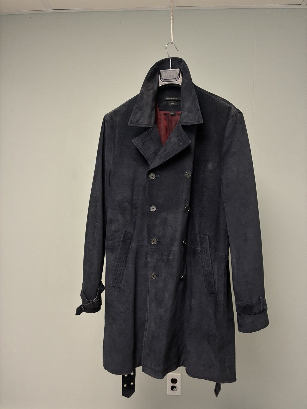 John Varvatos Suede Trench Coat With Belt size Large Size US L / EU 52-54 / 3 - 6 Thumbnail
