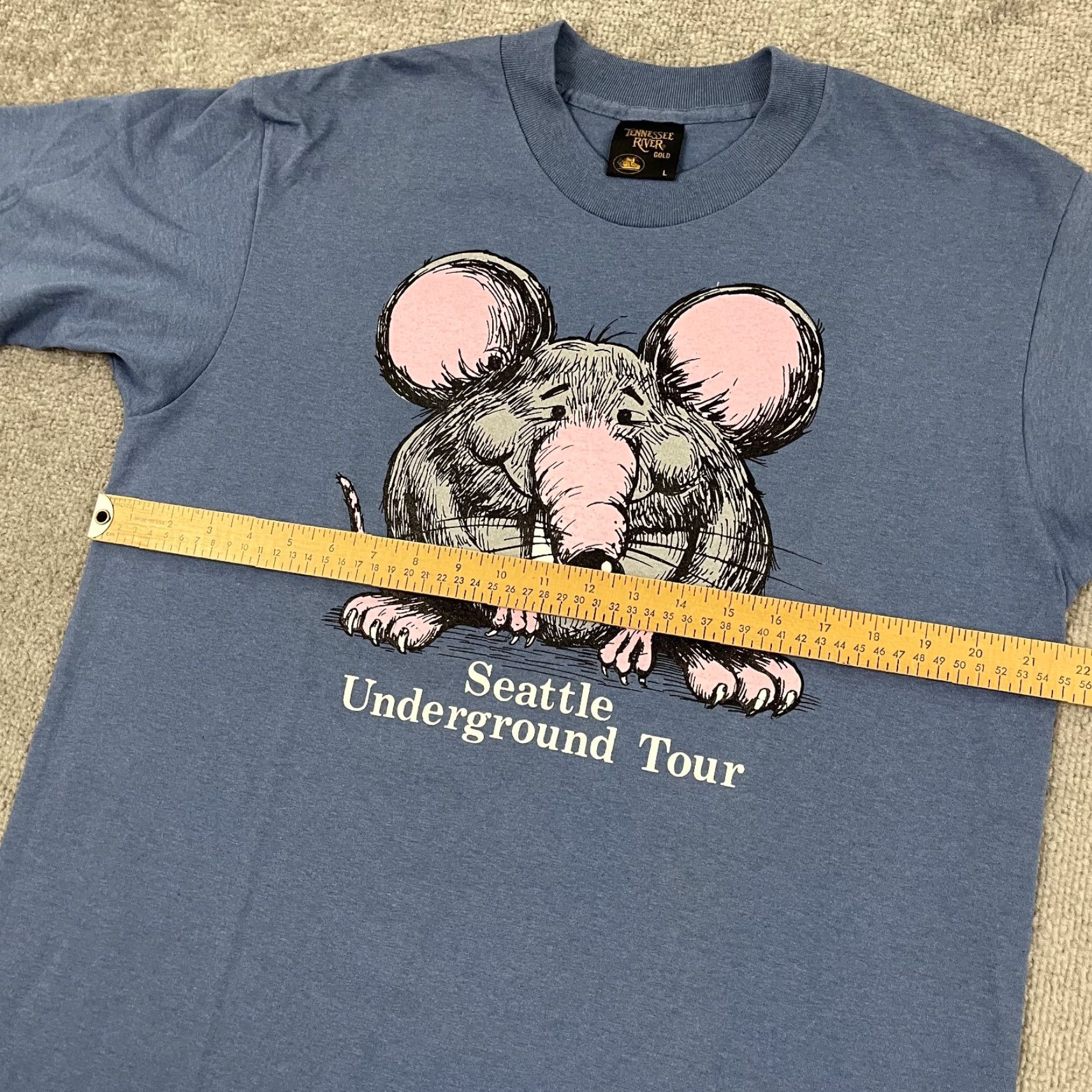 Vintage VINTAGE Seattle WA Underground Tours Shirt Mens L Blue Graphic Print 90s Logo Tennessee River Size US L / EU 52-54 / 3 - 7 Thumbnail
