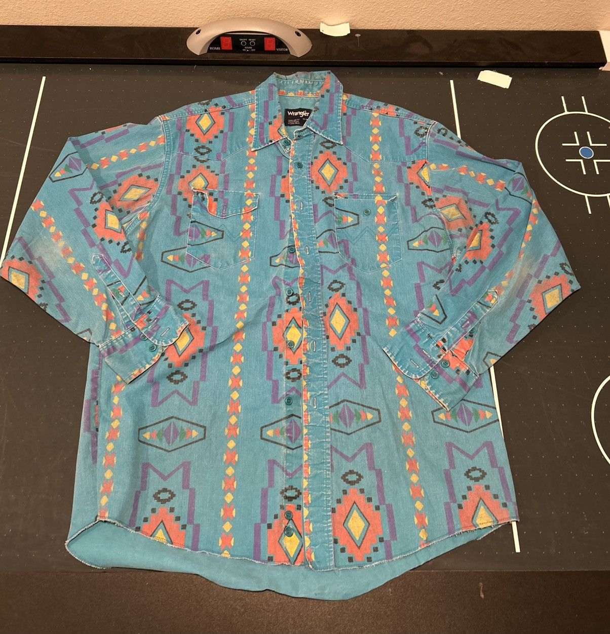 Wrangler VTG Wrangler Brushpopper Shirt Western Rodeo Aztec Cowboy Size US XL / EU 56 / 4 - 1 Thumbnail