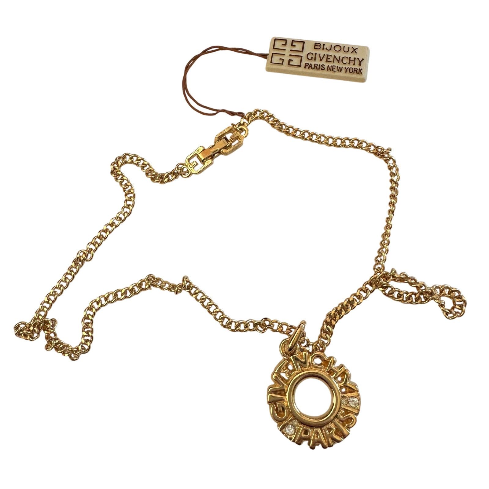 Givenchy Givenchy Paris Round Pendant with Rhinestones Necklace Size ONE SIZE - 12 Thumbnail