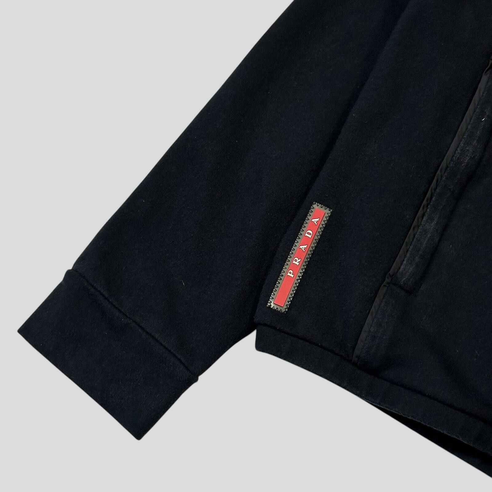 Prada Prada 2017 Red Tab Boxy Cropped Piped Zip-up Hoodie - M Size M / US 6-8 / IT 42-44 - 2 Thumbnail