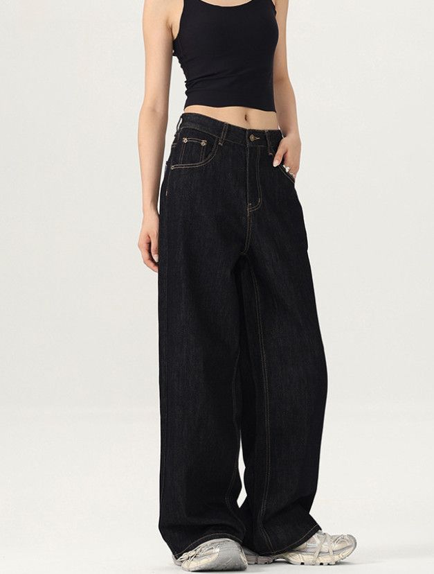 Japanese Brand Men's retro baggy straight leg casual wide-leg jeans Size US 32 / EU 48 - 3 Thumbnail