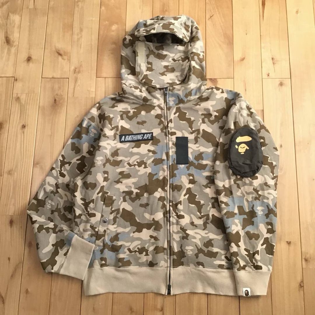 Bape BAPE SAND CAMO MILITARY RELAXED FIT FULL ZIP MASK HOODIE Size US M / EU 48-50 / 2 - 1 Thumbnail