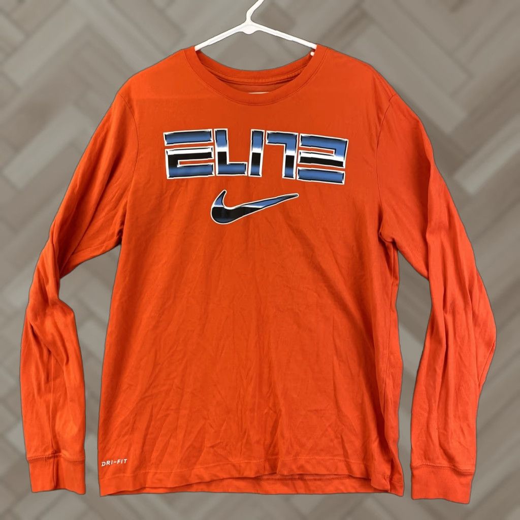 Nike Nike Dri-FIT Elite Men's Athletic Cut Short Sleeve T-Shirt Orange Medium Graphic Print Sports Size US M / EU 48-50 / 2 - 1 Thumbnail
