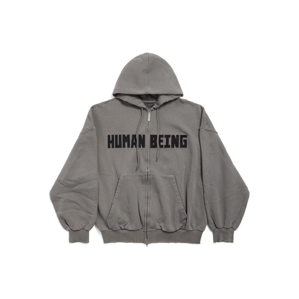 Balenciaga Balenciaga Skater Zip-up Hoodie Medium Fit in Gray
