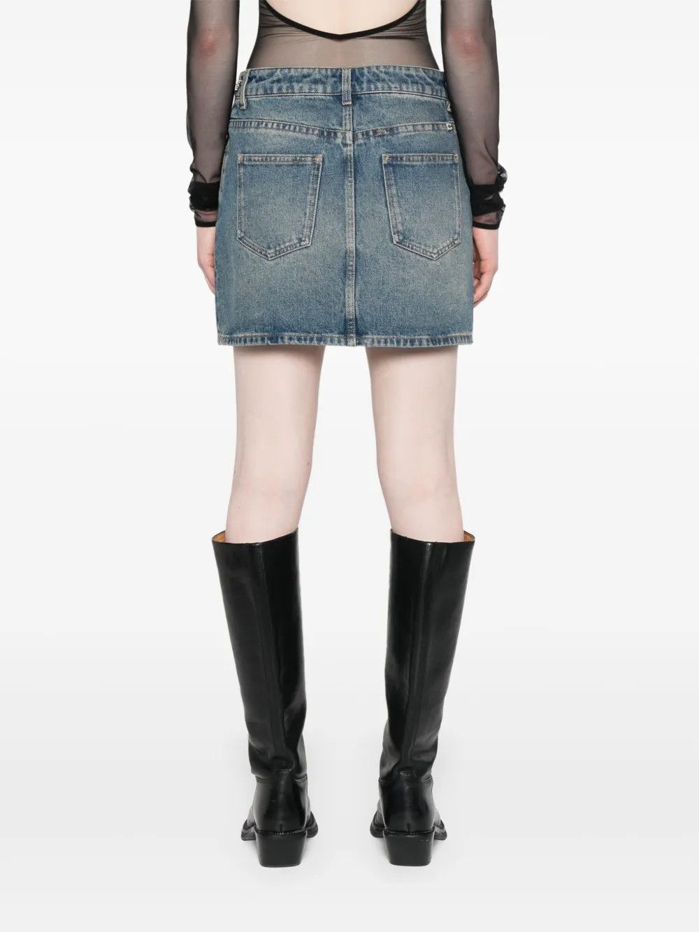 Givenchy o1y0925 Denim Mini Skirt in Blue Size 27" / US 4 / IT 40 - 4 Thumbnail