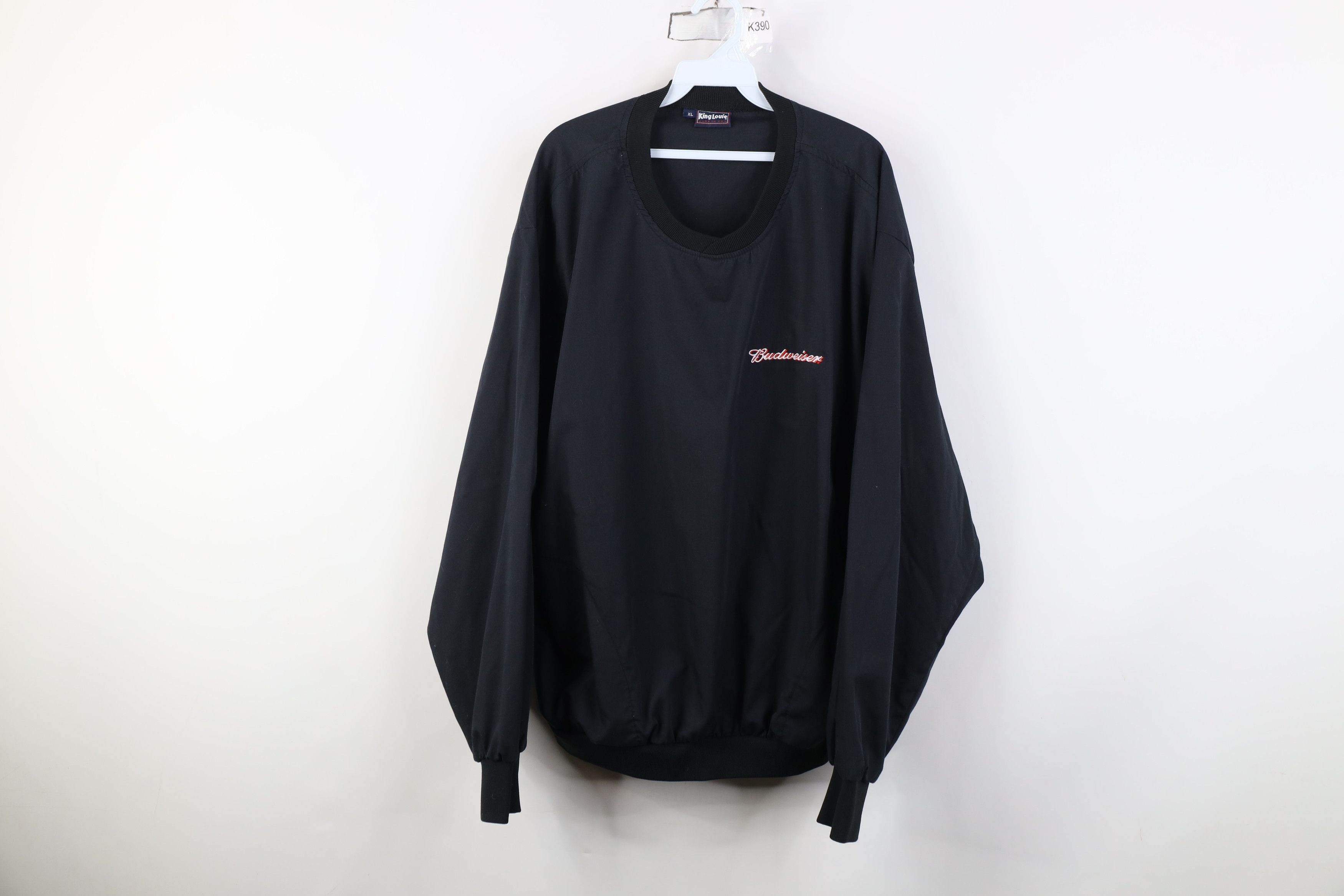 Vintage Vintage 90s Budweiser Beer Windbreaker Jacket Black USA Size US XL / EU 56 / 4 - 1 Thumbnail