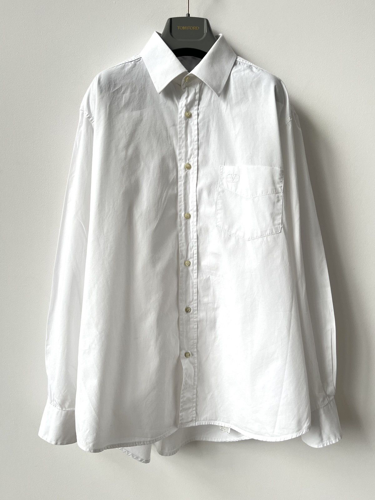 Valentino Vintage Valentino White Shirt Logo Italy Luxury 90s Size US L / EU 52-54 / 3 - 3 Thumbnail