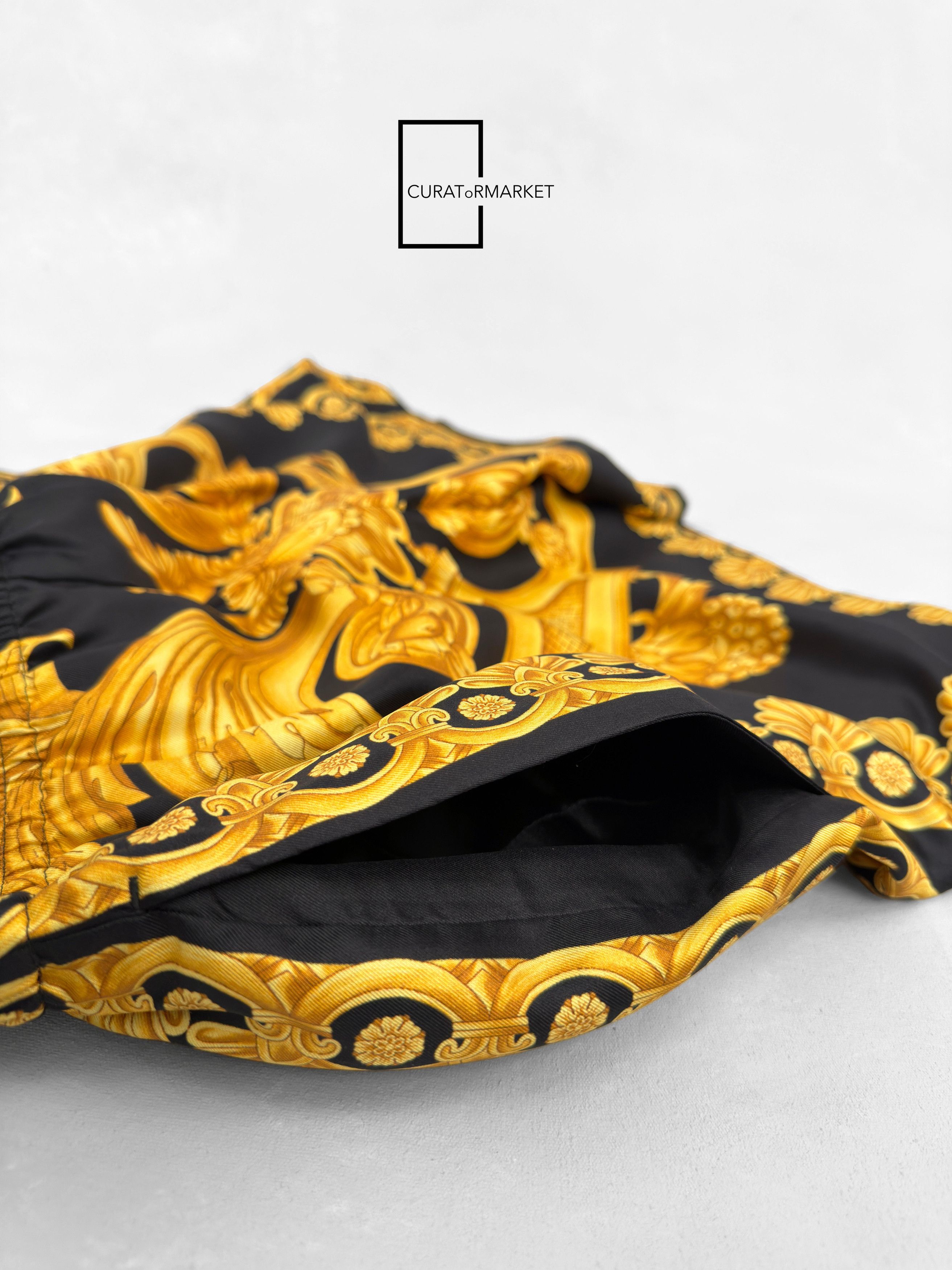 Versace EU46 Silk Gold Medusa Heritage Barocco Baroque Print SS24 Size US 30 / EU 46 - 4 Thumbnail