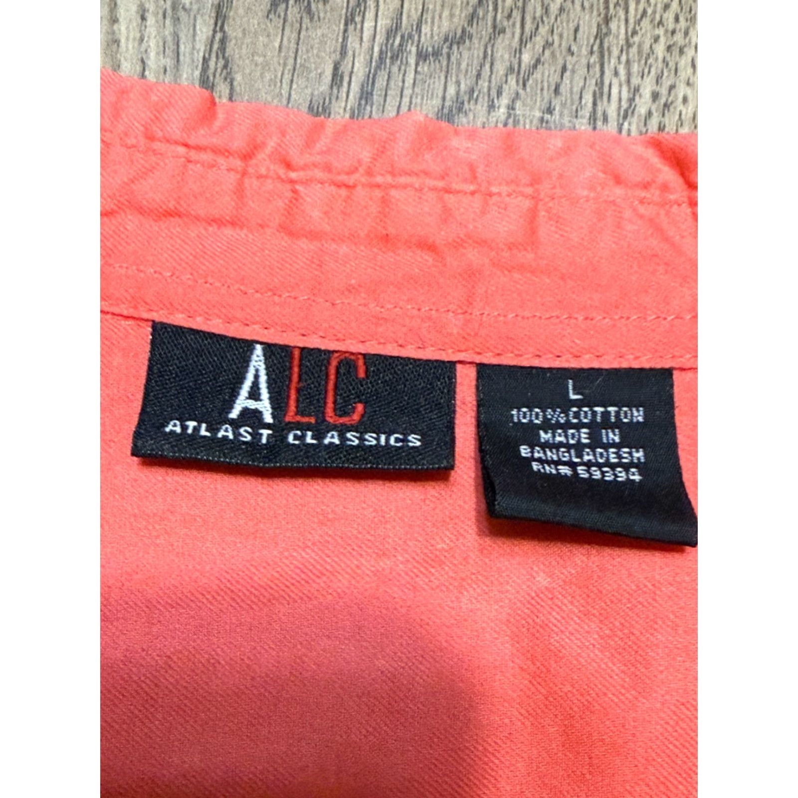 Vintage ALC Shirt Women's Large Orange Long Sleeve Button Up Shirt Size L / US 10 / IT 46 - 6 Thumbnail