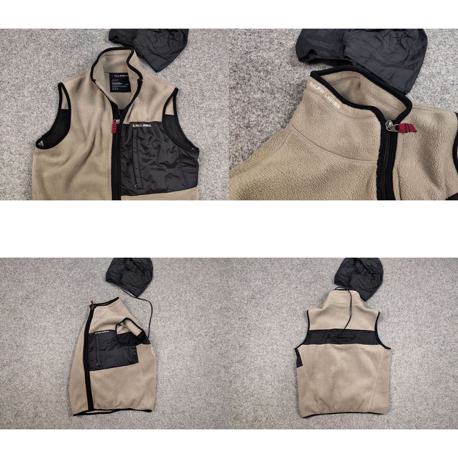 Ralph Lauren VINTAGE Ralph Lauren Polo Co Vest Casual Men S Beige Fleece Zip Removable Hood 90s Pattern Solid Size US S / EU 44-46 / 1 - 8 Thumbnail
