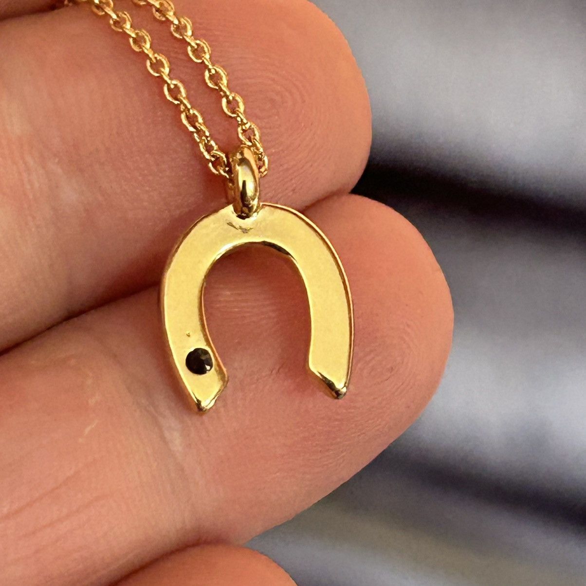 Vintage Vintage lucky horseshoe pendant on chain necklace Size ONE SIZE - 5 Thumbnail