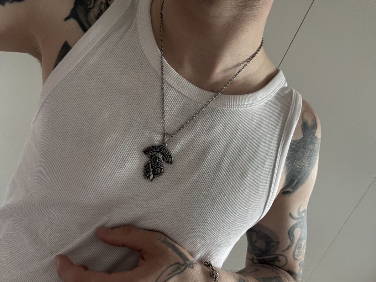 Vintage Sons Of Anarchy Vintage Necklace Chain Avant Garde Skeleton Size ONE SIZE - 4 Thumbnail