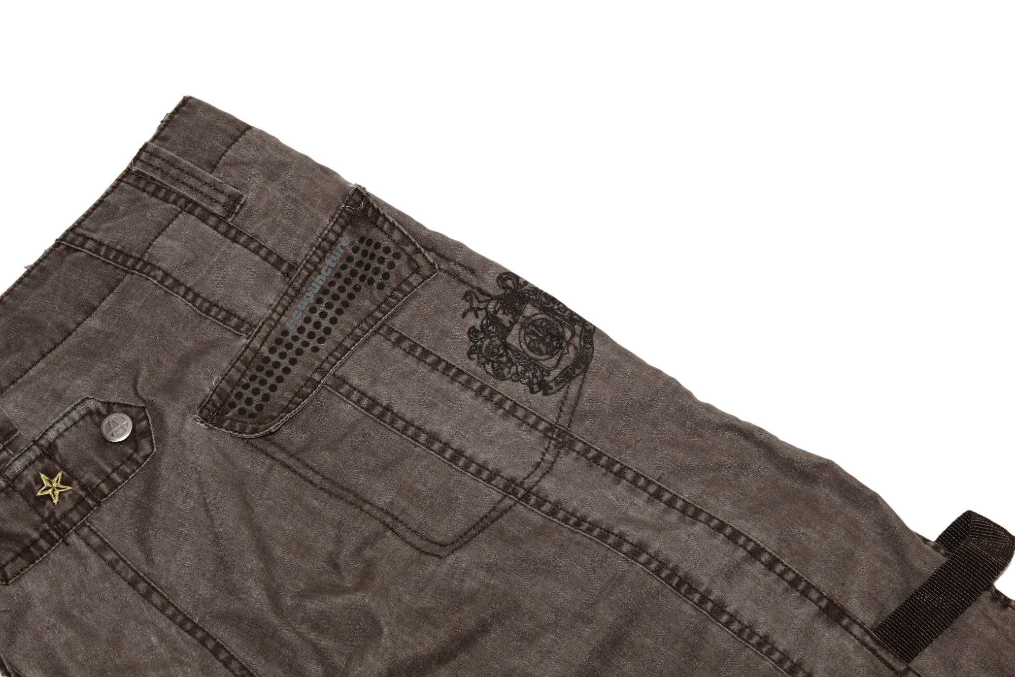 Acupuncture 🔥Acupuncture "Anarchy" Patch Pocket Cargo Parachute Pants Size US 34 / EU 50 - 13 Thumbnail