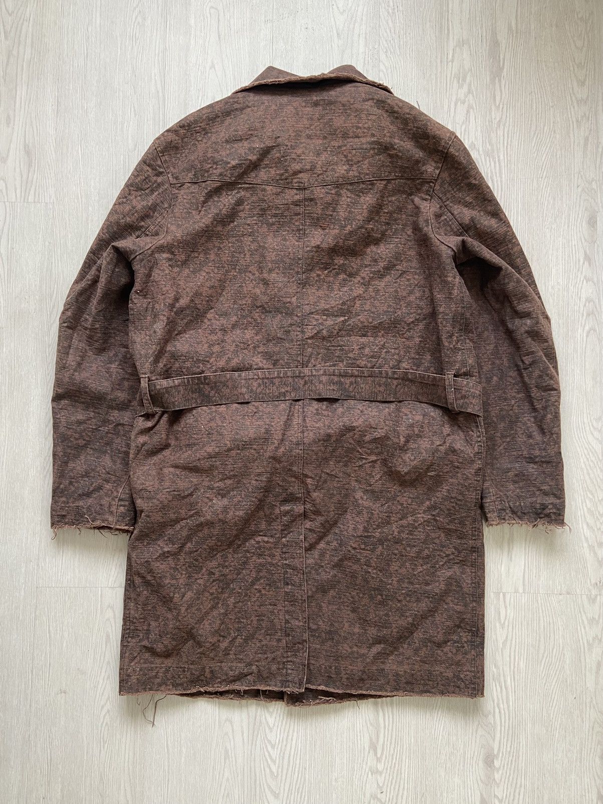 If Six Was Nine × In The Attic Vintage 1990’s In The Attic Shadow Motif Fur Trench Jacket Size US M / EU 48-50 / 2 - 4 Thumbnail