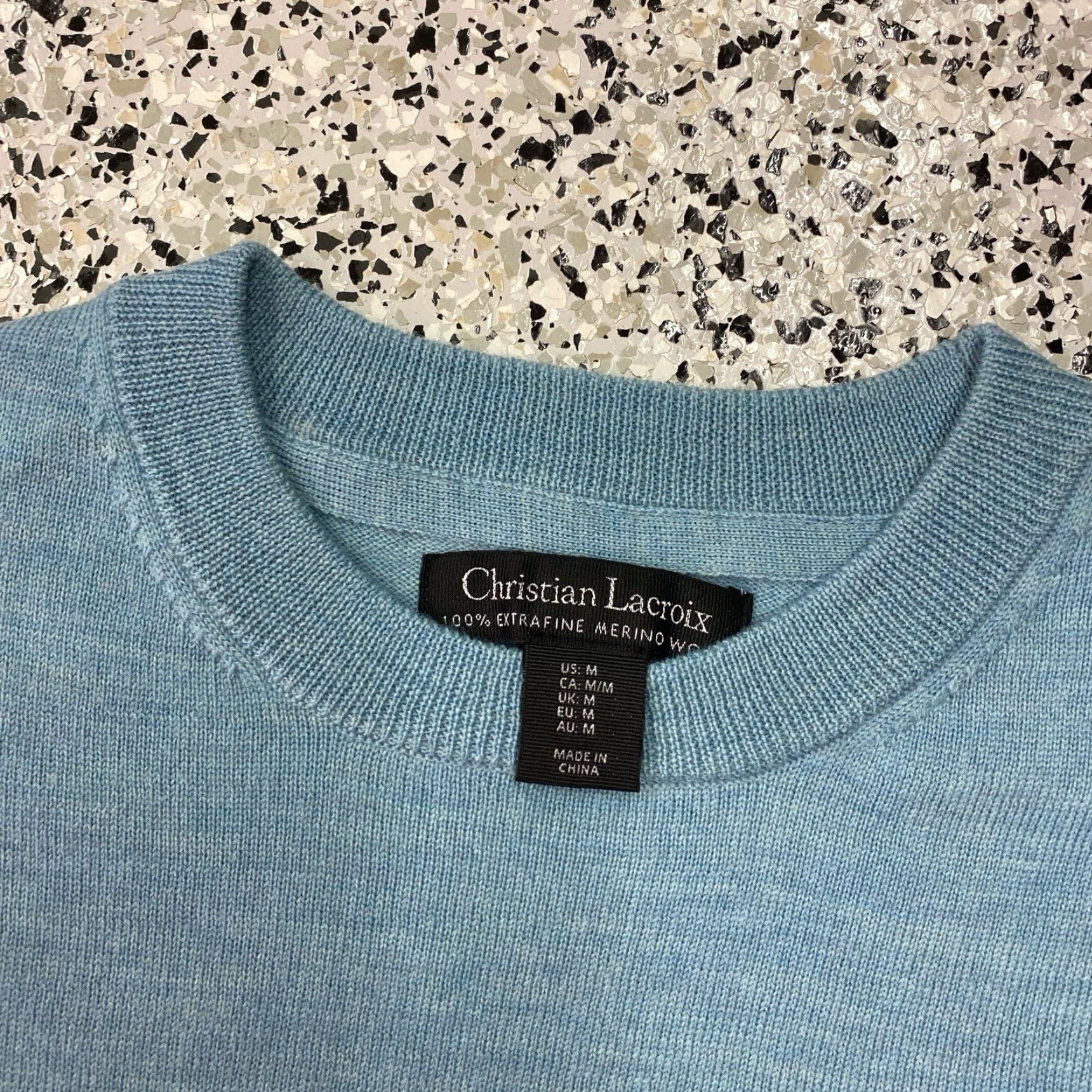 Christian Lacroix Christian Lacroix Sweater Mens M Blue 100% Extra Fine Merino Wool Luxury NWT Size US M / EU 48-50 / 2 - 2 Thumbnail