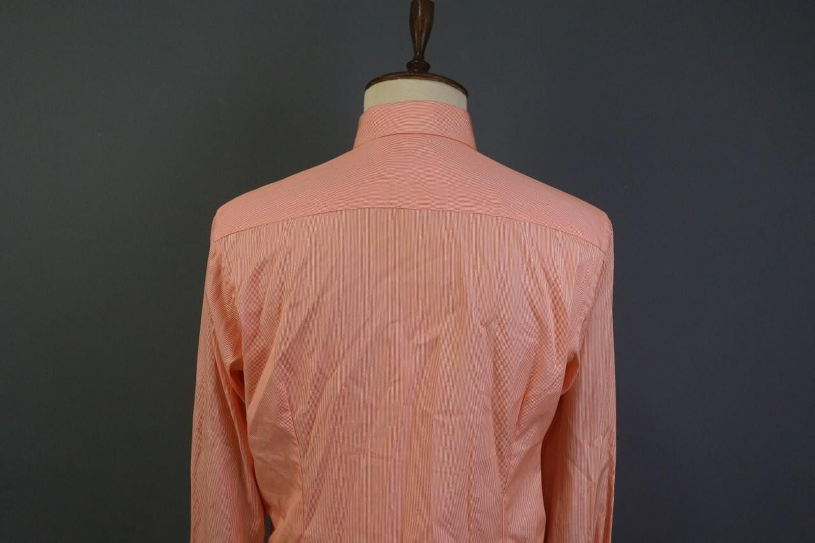 Eton Eton Orange Pinstriped Cotton Collar Dress Shirt Size 44 Size 38R - 8 Thumbnail