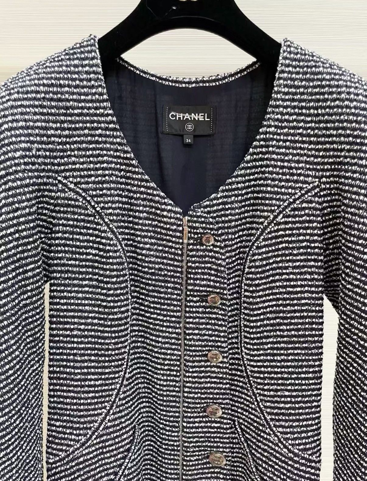 Chanel Chanel Classic Grey Tweed Long Coat J33 Size XXS / US 00 / IT 34 - 3 Thumbnail
