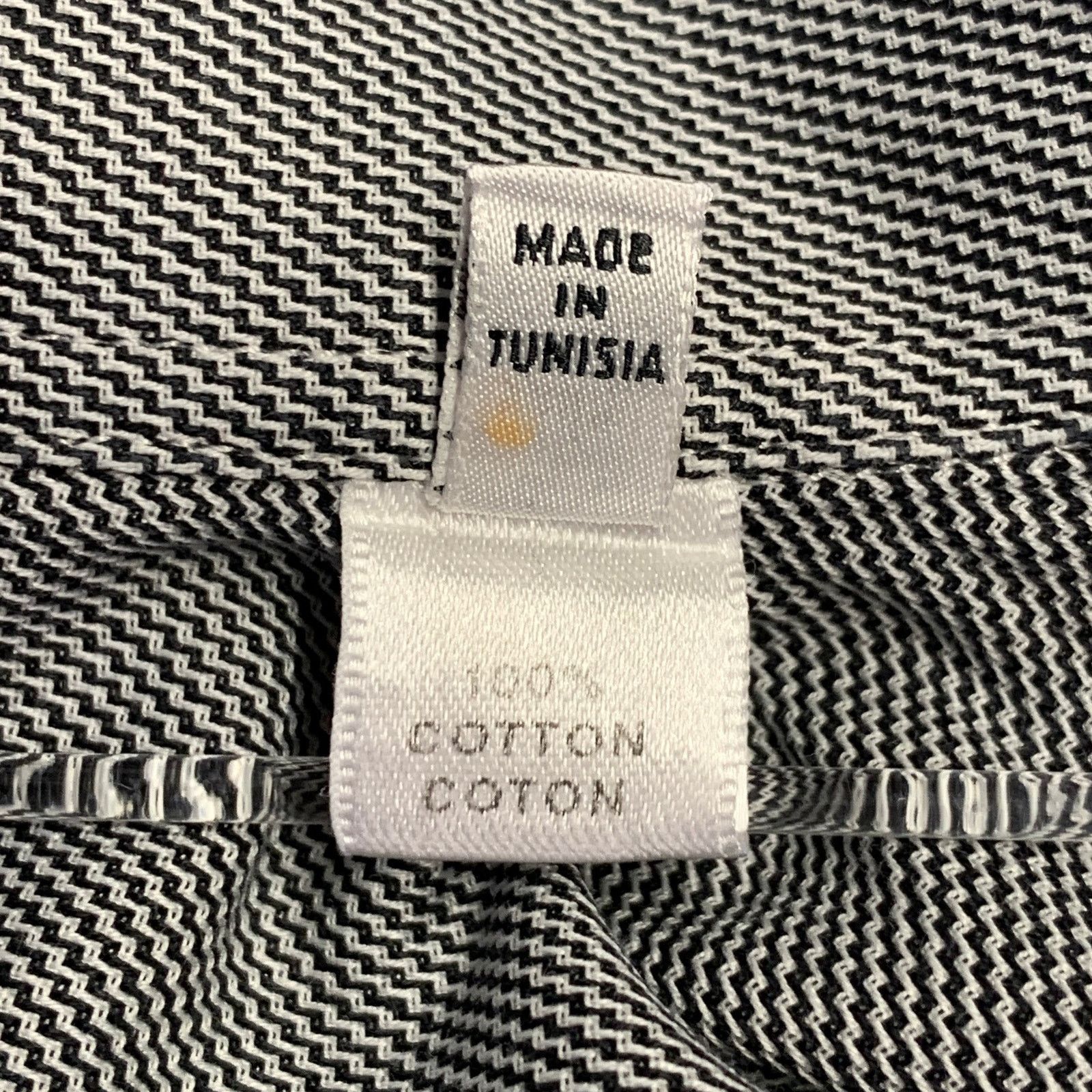 Armani Collezioni Size XL Black White Cotton Zig Zag Long Sleeve Shirt Size US XL / EU 56 / 4 - 6 Thumbnail