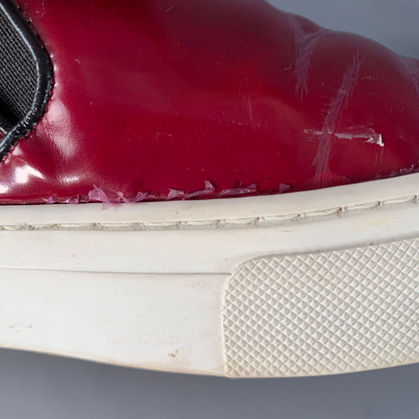 Celine CELINE 8.5 Burgundy White Patent Leather Slip On Sneakers Size US 8.5 / IT 38.5 - 9 Thumbnail